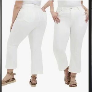 Torrid Jeans - White Crop High Rise Flare White Long Sz 16W